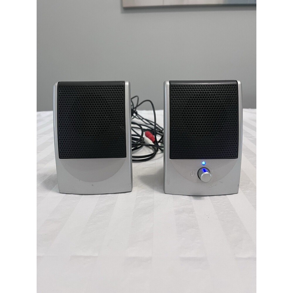 Gateway PC Desktop Speakers Diamond Audio EMC 2.0 Wired Silver Black Tested